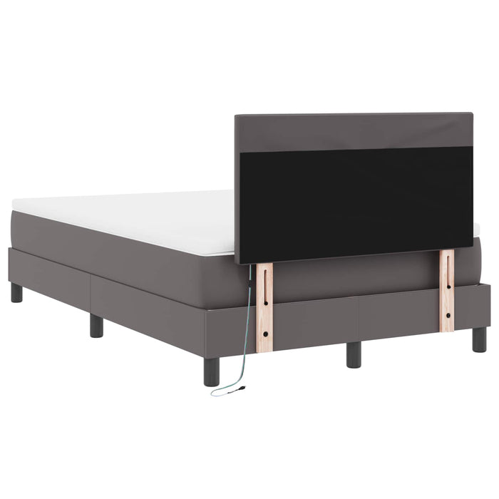 Pat cu arcuri cu saltea Gri 120 x 190 cm Piele artificială WALTI