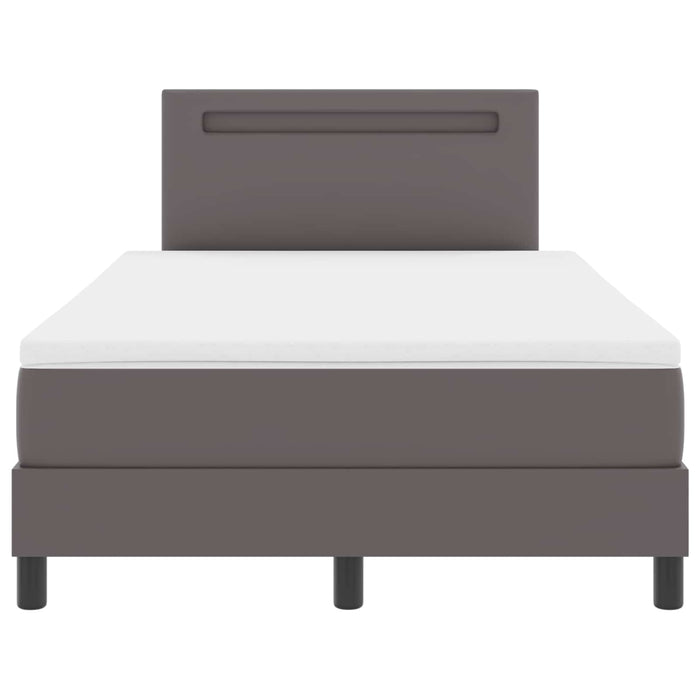 Pat cu arcuri cu saltea Gri 120 x 190 cm Piele artificială WALTI