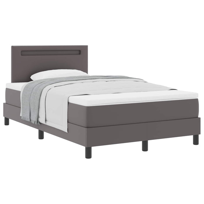 Pat cu arcuri cu saltea Gri 120 x 190 cm Piele artificială WALTI