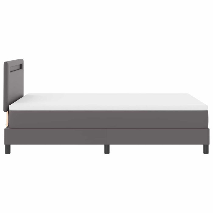 Pat cu arcuri cu saltea Gri 120 x 190 cm Piele artificială WALTI