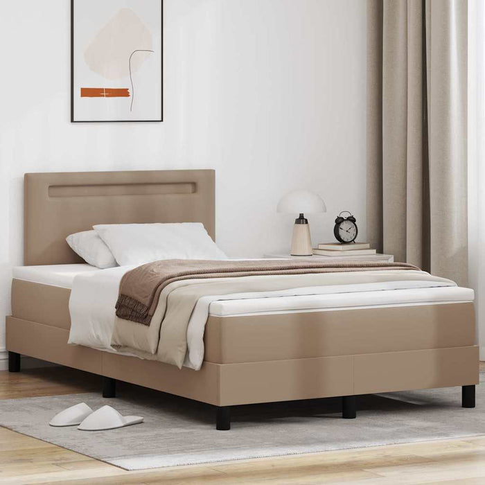 Pat cu arcuri Cappuccino 120 x 190 cm Piele artificială - WALTI WALTI