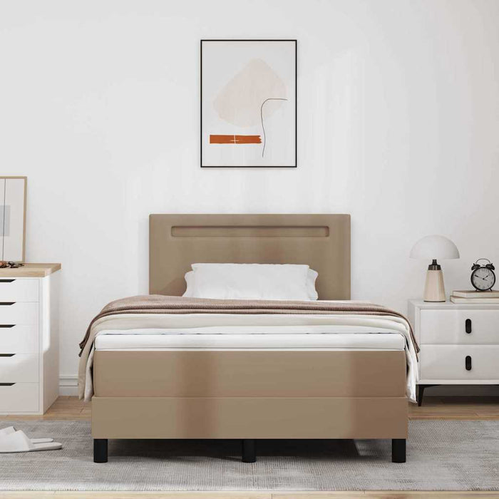 Pat cu arcuri Cappuccino 120 x 190 cm Piele artificială - WALTI WALTI