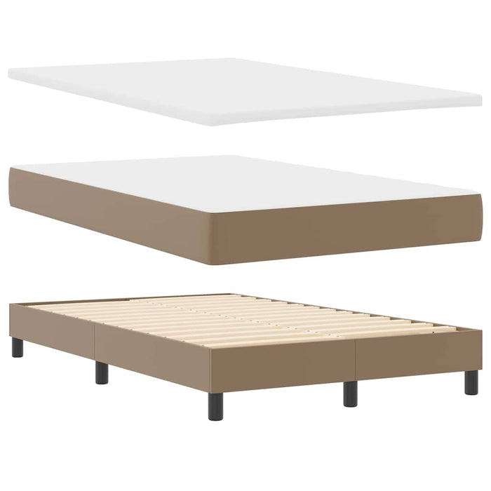 Pat cu arcuri Cappuccino 120 x 190 cm Piele artificială - WALTI WALTI