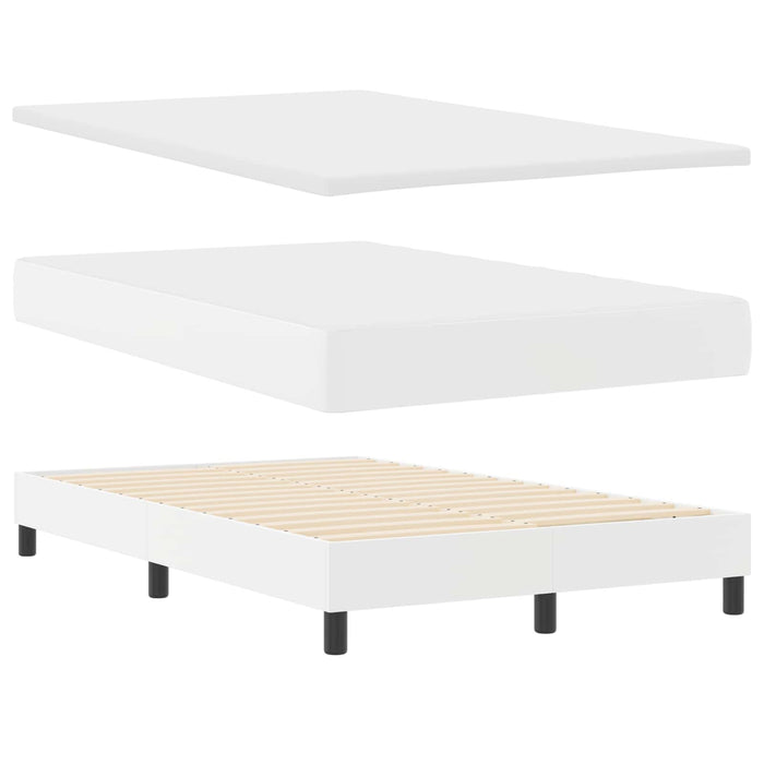Pat cu arcuri cu saltea Alb 120 x 200 cm Piele artificială - WALTI WALTI