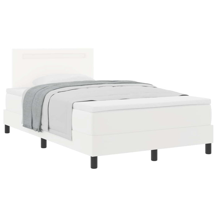 Pat cu arcuri cu saltea Alb 120 x 200 cm Piele artificială - WALTI WALTI