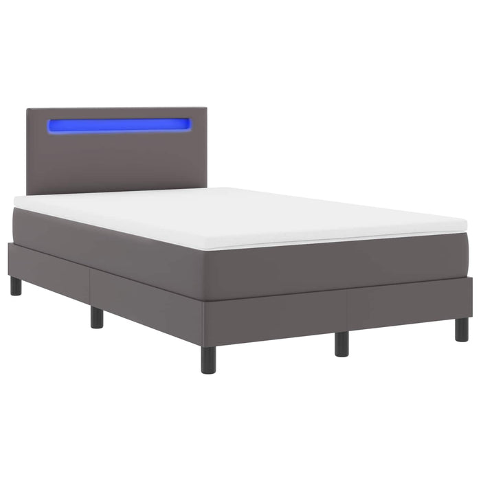 Pat cu arcuri cu saltea Gri 120 x 200 cm Piele artificială WALTI