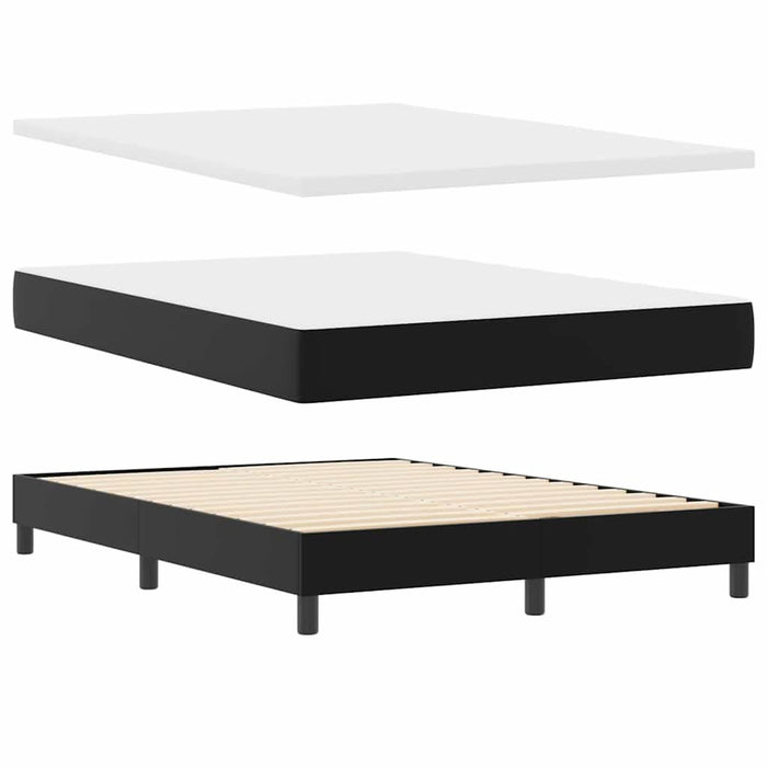 Cadru de Pat cu Saltea Negru 140 x 190 cm Piele artificială - WALTI WALTI