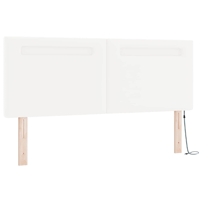 Pat cu arcuri cu saltea Alb 140 x 190 cm Piele artificială WALTI