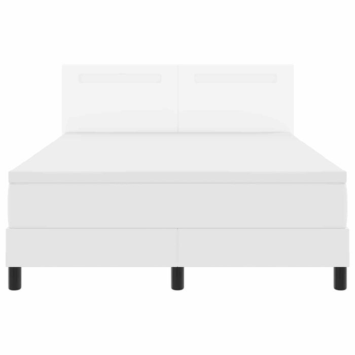 Pat cu arcuri cu saltea Alb 140 x 190 cm Piele artificială WALTI