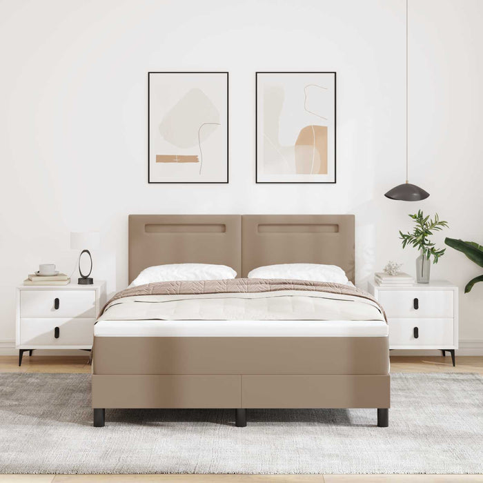 Pat cu arcuri Cappuccino 140 x 190 cm Piele artificială WALTI