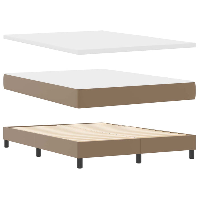Pat cu arcuri Cappuccino 140 x 190 cm Piele artificială WALTI