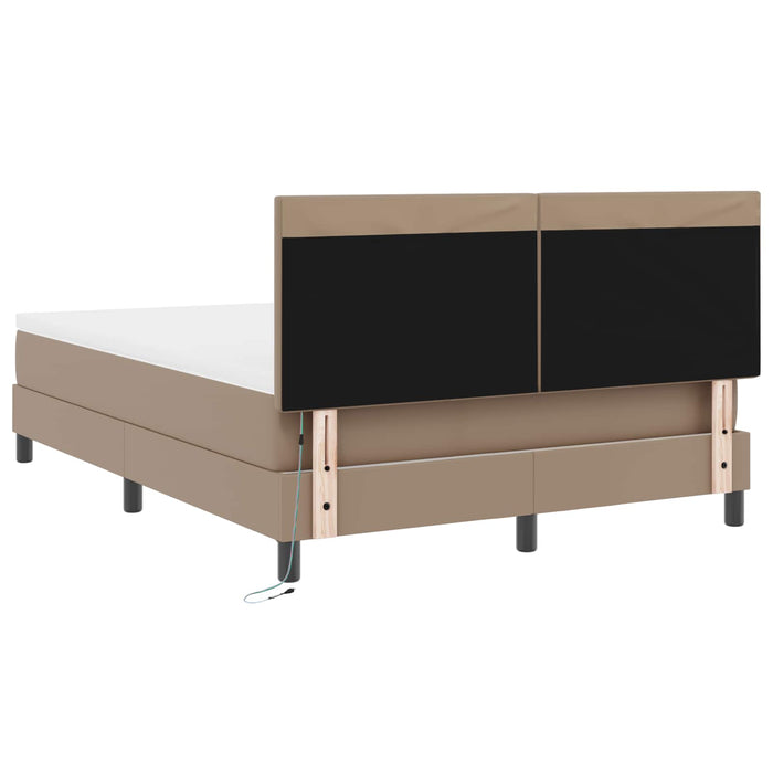 Pat cu arcuri Cappuccino 140 x 190 cm Piele artificială WALTI