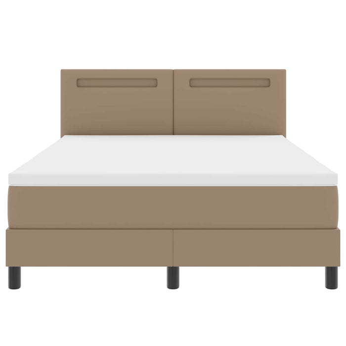 Pat cu arcuri Cappuccino 140 x 190 cm Piele artificială WALTI