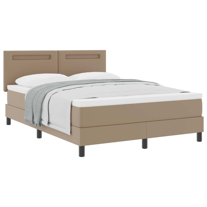 Pat cu arcuri Cappuccino 140 x 190 cm Piele artificială WALTI