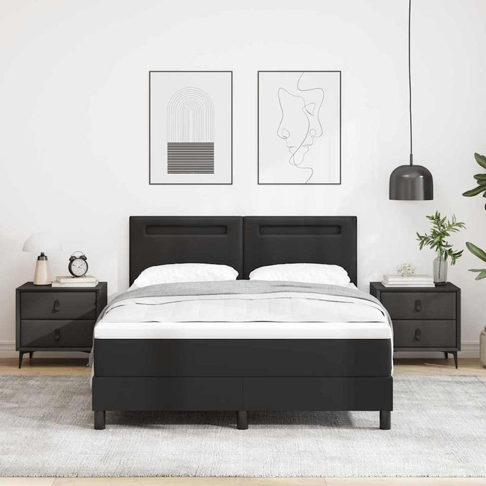 Cadru de Pat cu Saltea Negru 140 x 200 cm Piele artificială - WALTI WALTI