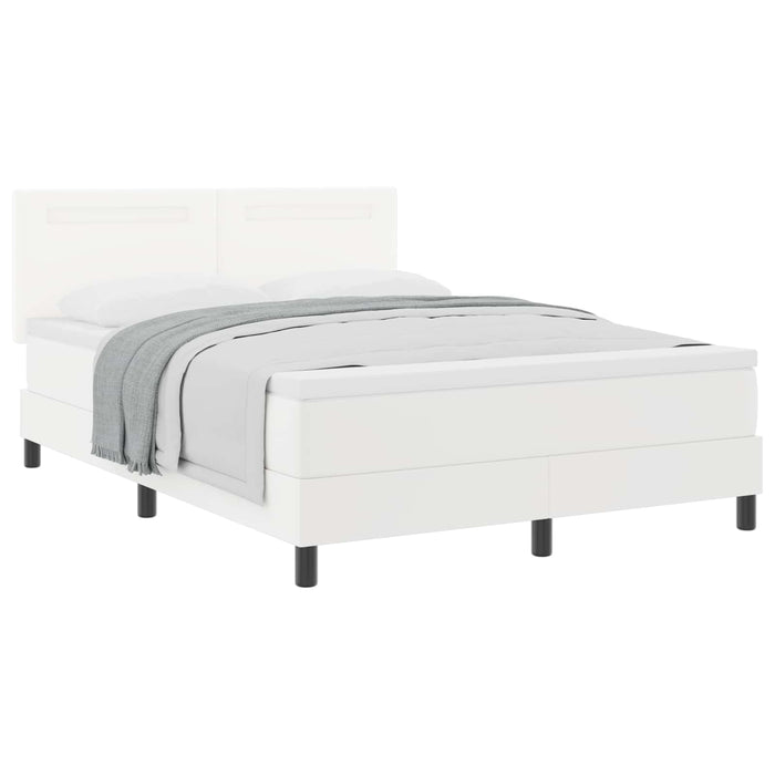 Pat cu arcuri cu saltea Alb 140 x 200 cm Piele artificială WALTI