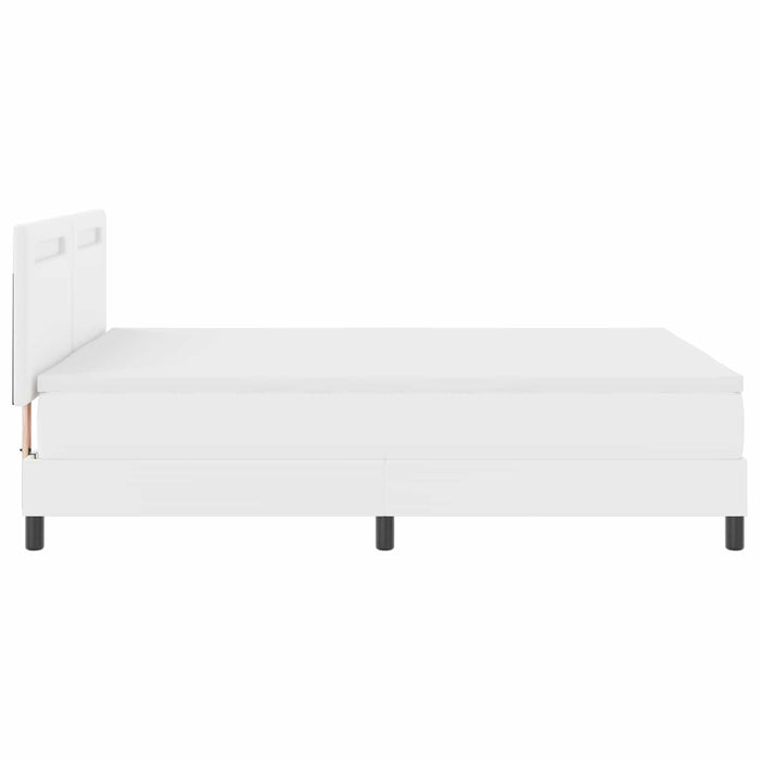 Pat cu arcuri cu saltea Alb 140 x 200 cm Piele artificială WALTI