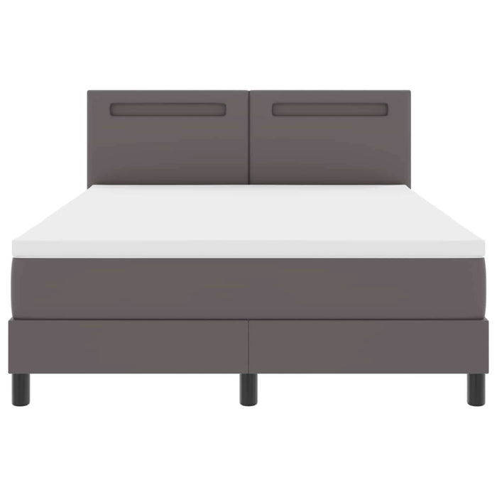 Pat cu arcuri cu saltea Gri 140 x 200 cm Piele artificială WALTI