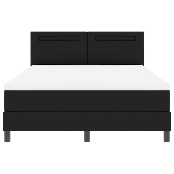 Pat cu arcuri cu saltea Negru 160 x 200 cm Piele artificială WALTI