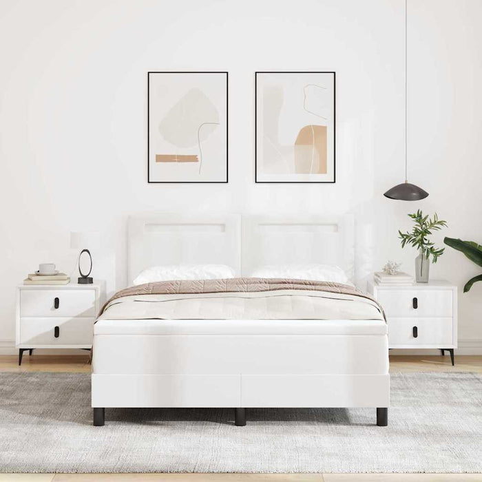 Cadru de Pat cu Saltea Alb 160 x 200 cm Piele artificială - WALTI WALTI