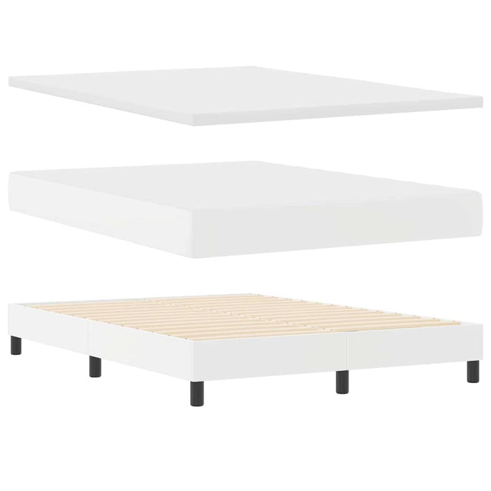 Cadru de Pat cu Saltea Alb 160 x 200 cm Piele artificială - WALTI WALTI