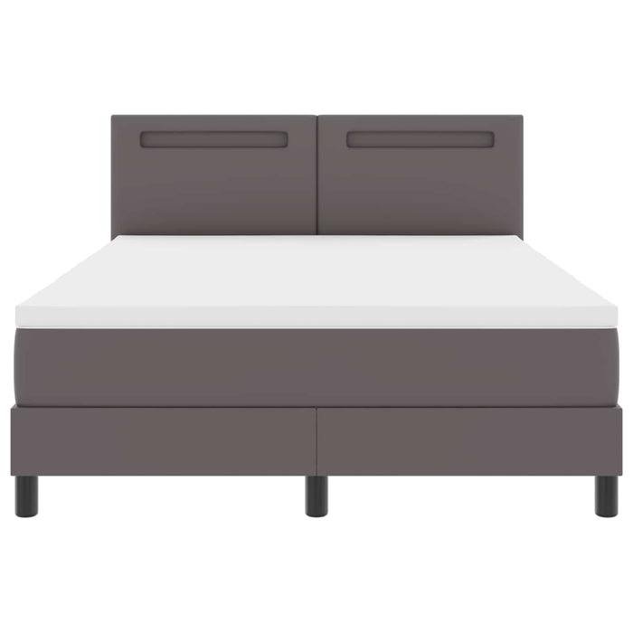 Pat cu arcuri cu saltea Gri 160 x 200 cm Piele artificială WALTI