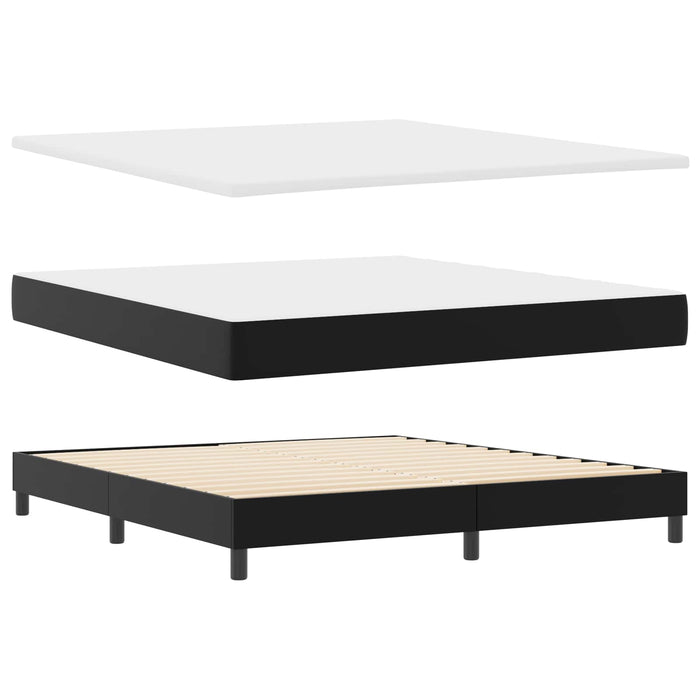 Pat cu arcuri cu benzi LED Negru 180 x 200 cm Piele artificială WALTI