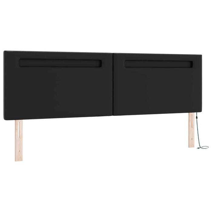 Pat cu arcuri cu benzi LED Negru 180 x 200 cm Piele artificială WALTI