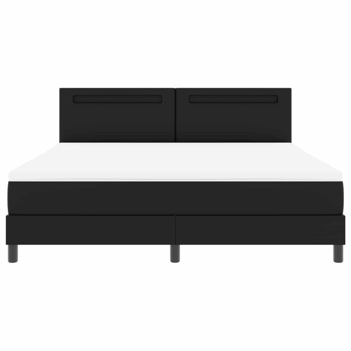 Pat cu arcuri cu benzi LED Negru 180 x 200 cm Piele artificială WALTI