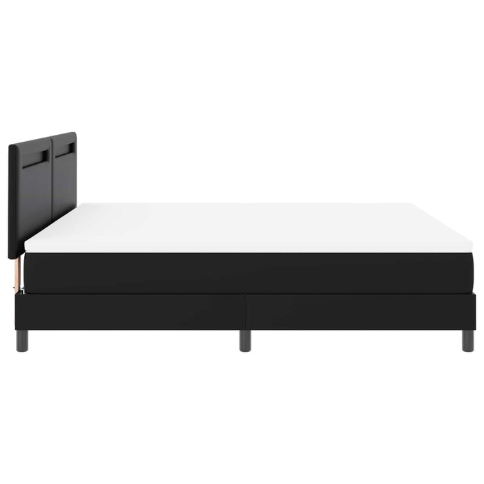 Pat cu arcuri cu benzi LED Negru 180 x 200 cm Piele artificială WALTI