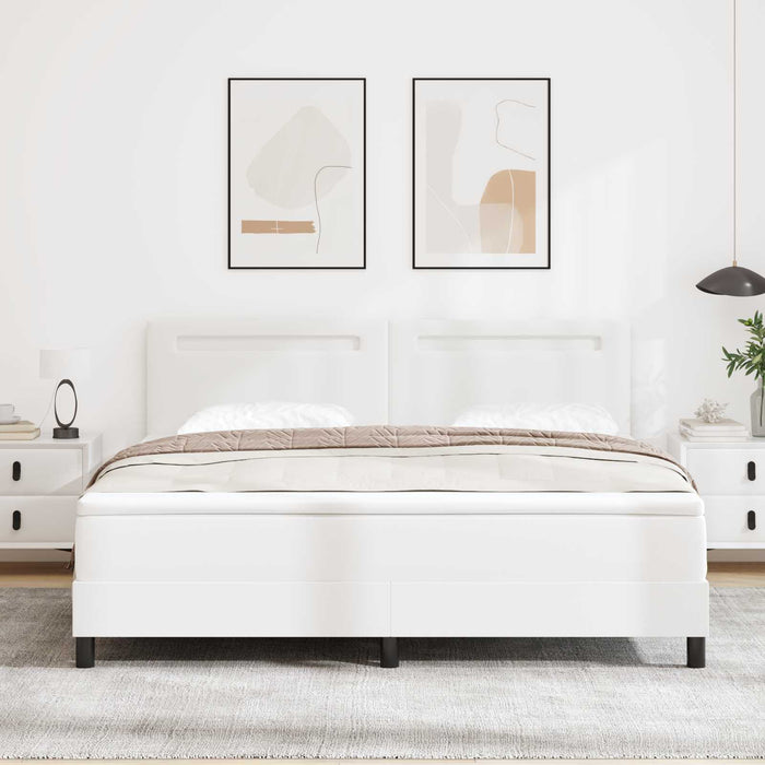 Pat cu arcuri cu saltea Alb 180 x 200 cm Piele artificială WALTI