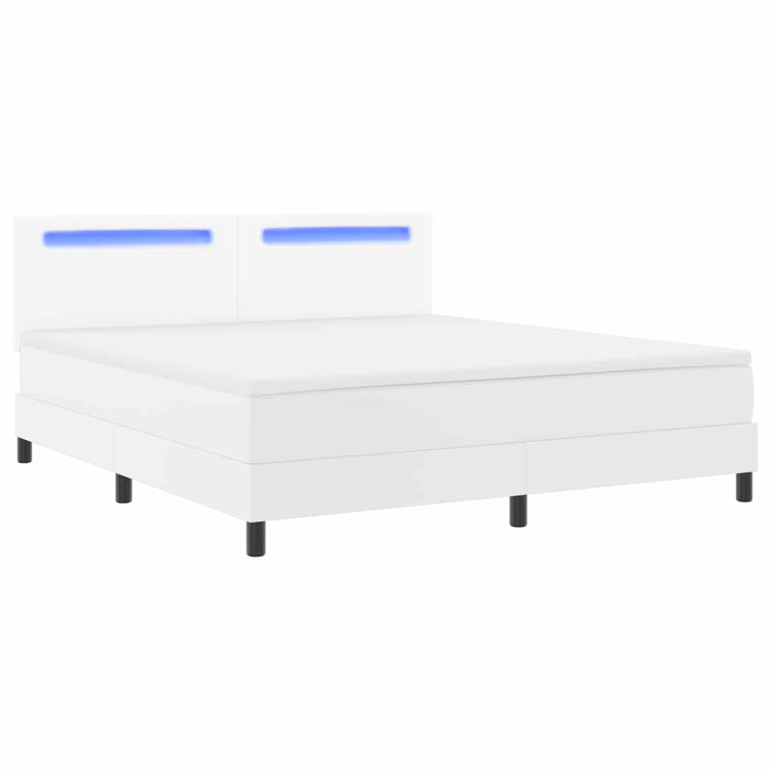Pat cu arcuri cu saltea Alb 180 x 200 cm Piele artificială WALTI