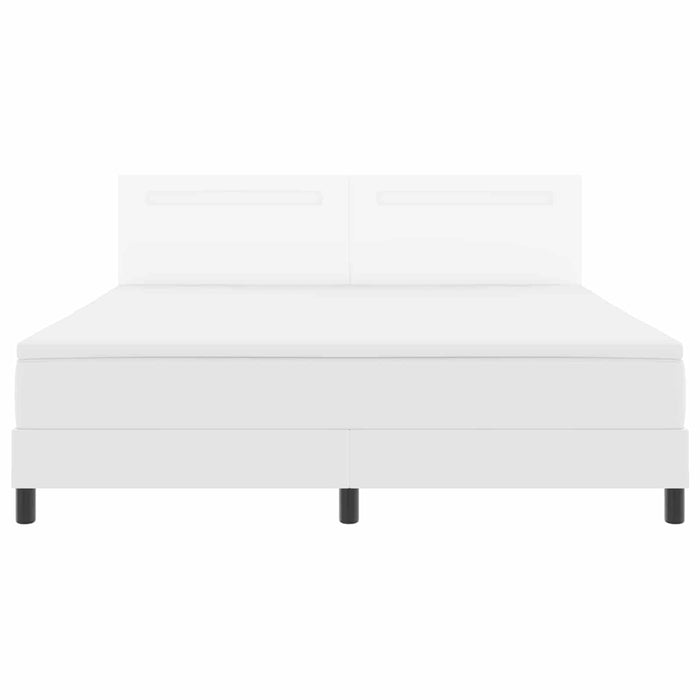 Pat cu arcuri cu saltea Alb 180 x 200 cm Piele artificială WALTI