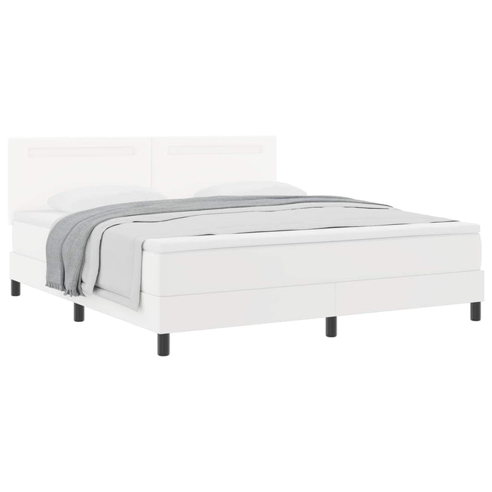Pat cu arcuri cu saltea Alb 180 x 200 cm Piele artificială WALTI
