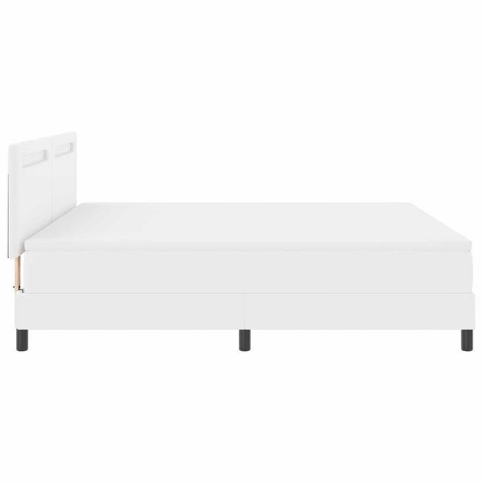 Pat cu arcuri cu saltea Alb 180 x 200 cm Piele artificială WALTI