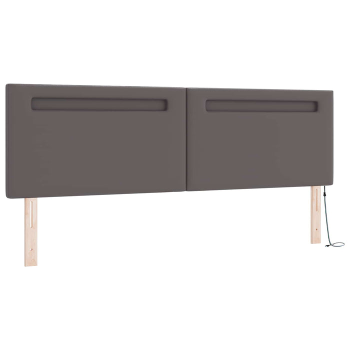 Pat cu arcuri cu saltea Gri 180 x 200 cm Piele artificială WALTI