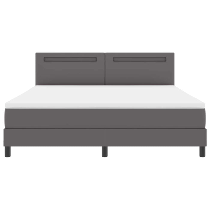 Pat cu arcuri cu saltea Gri 180 x 200 cm Piele artificială WALTI