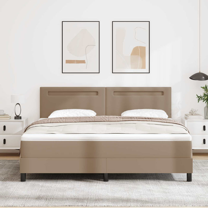 Pat cu arcuri Cappuccino 180 x 200 cm Piele artificială WALTI