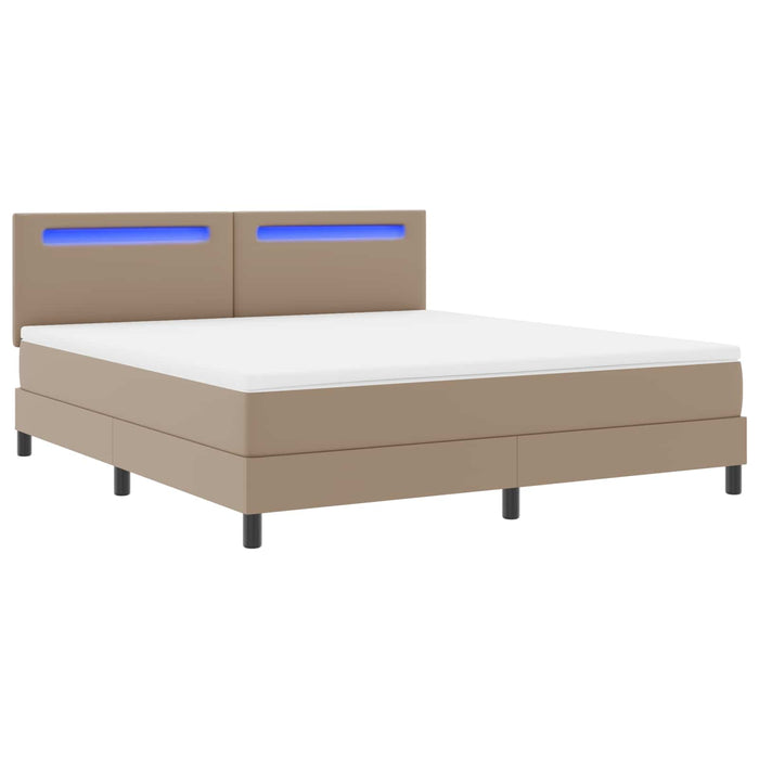 Pat cu arcuri Cappuccino 180 x 200 cm Piele artificială WALTI