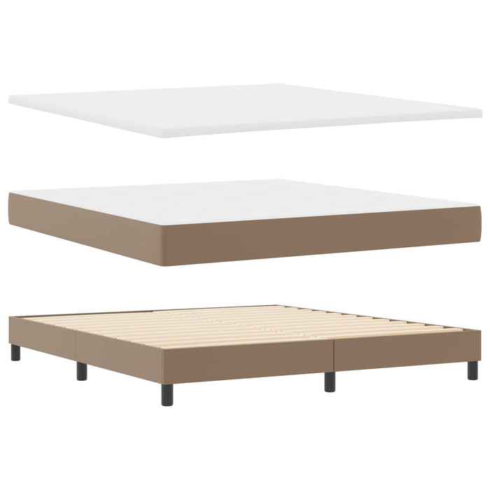 Pat cu arcuri Cappuccino 180 x 200 cm Piele artificială WALTI