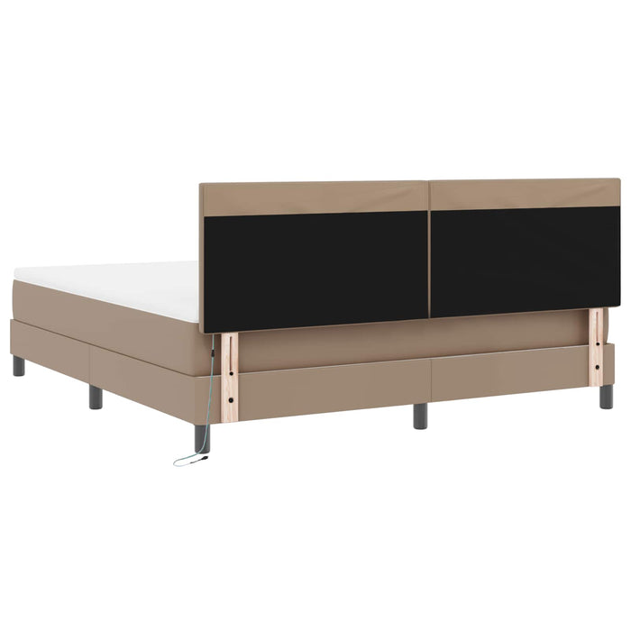 Pat cu arcuri Cappuccino 180 x 200 cm Piele artificială WALTI