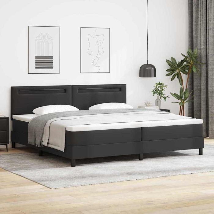 Cadru de Pat cu Saltea Negru 200 x 200 cm Piele artificială - WALTI WALTI