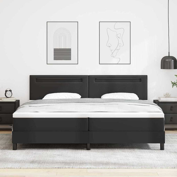 Cadru de Pat cu Saltea Negru 200 x 200 cm Piele artificială - WALTI WALTI
