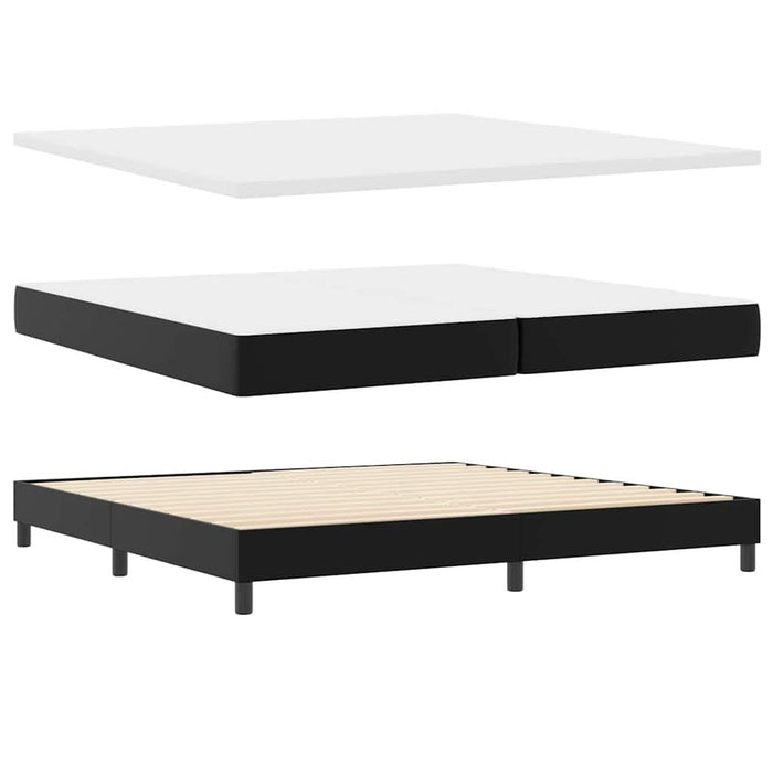 Cadru de Pat cu Saltea Negru 200 x 200 cm Piele artificială - WALTI WALTI