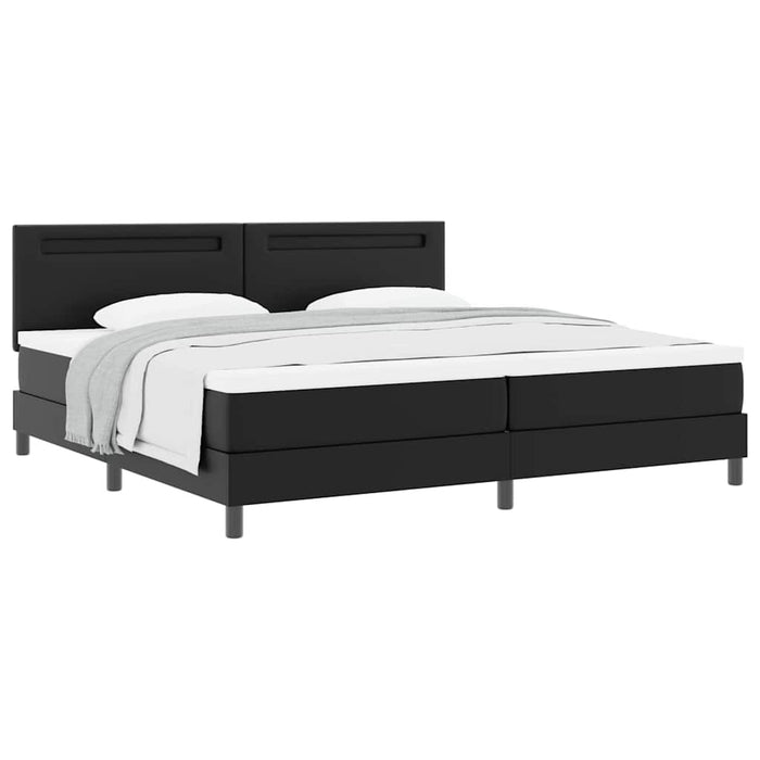Cadru de Pat cu Saltea Negru 200 x 200 cm Piele artificială - WALTI WALTI
