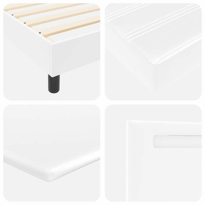 Cadru de Pat cu Saltea Alb 200 x 200 cm Piele artificială - WALTI WALTI