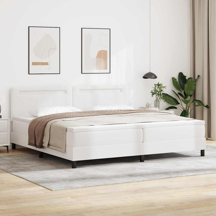 Cadru de Pat cu Saltea Alb 200 x 200 cm Piele artificială - WALTI WALTI