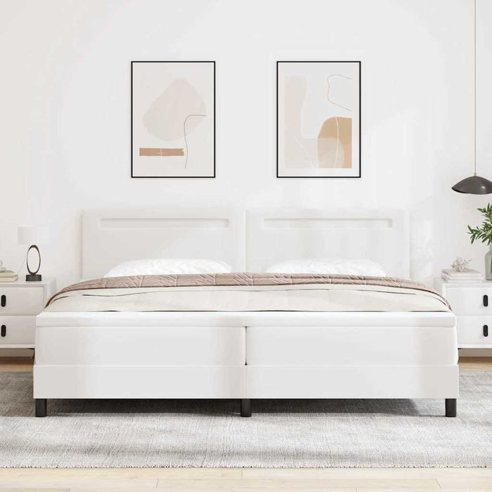 Cadru de Pat cu Saltea Alb 200 x 200 cm Piele artificială - WALTI WALTI
