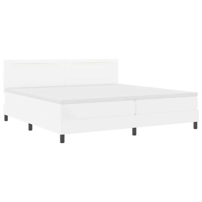 Cadru de Pat cu Saltea Alb 200 x 200 cm Piele artificială - WALTI WALTI
