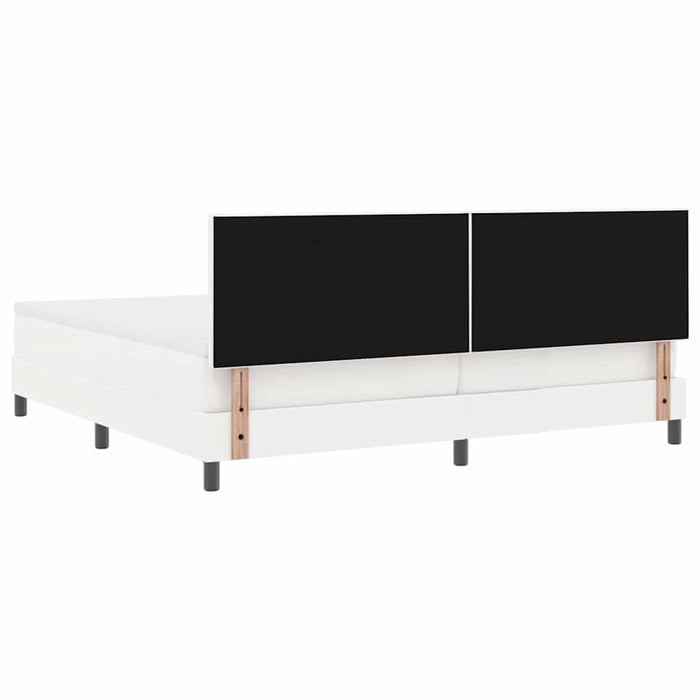 Cadru de Pat cu Saltea Alb 200 x 200 cm Piele artificială - WALTI WALTI